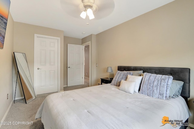 12231 Johns Rd # 2, Anchorage, AK 99515 - carpeted bedroom featuring baseboards and a ceiling fan