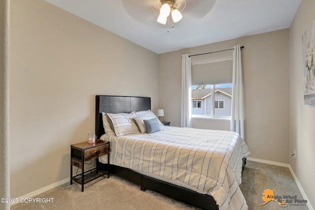 12231 Johns Rd # 2, Anchorage, AK 99515 - bedroom featuring light carpet and a ceiling fan
