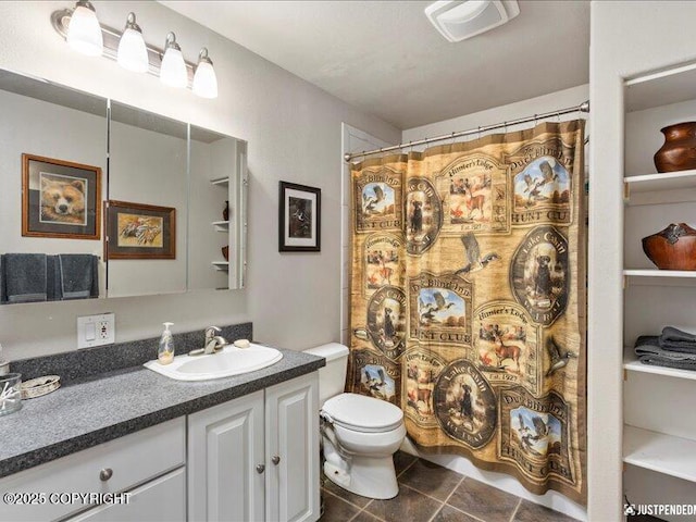 3872 N Charley Dr, Wasilla, AK 99654 - full bath with vanity, tile patterned flooring, and a shower with curtain