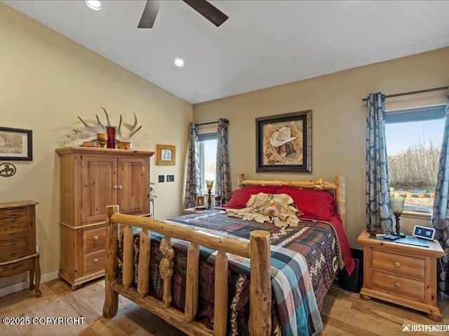 3872 N Charley Dr, Wasilla, AK 99654 - bedroom featuring light wood finished floors, recessed lighting, and ceiling fan