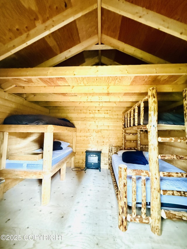 15700 Wild Salmon Way, Ninilchik, AK 99639 - unfurnished bedroom featuring vaulted ceiling