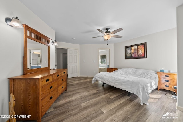 250 Botanical Cir, Anchorage, AK 99515 - bedroom featuring wood finished floors and ceiling fan