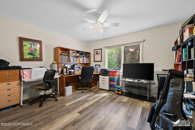 250 Botanical Cir, Anchorage, AK 99515 - office area with ceiling fan and wood finished floors
