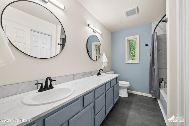 250 Botanical Cir, Anchorage, AK 99515 - full bathroom with double vanity and shower / bath combination with curtain