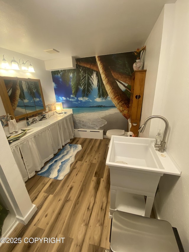 3411 Eagle Ave, Valdez, AK 99686 - full bath featuring a sink and wood finished floors