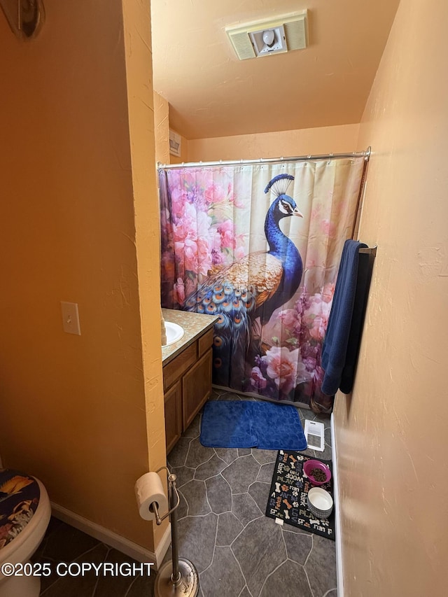 4100 W Peterson Bay Ct, Wasilla, AK 99623 - bathroom featuring vanity and a shower with curtain