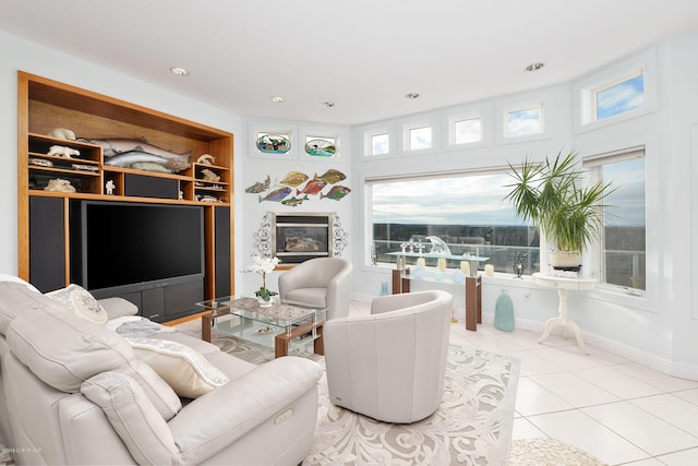 1240 Chinook Dr, Kenai, AK 99611 - living area with light tile patterned flooring, plenty of natural light, and recessed lighting