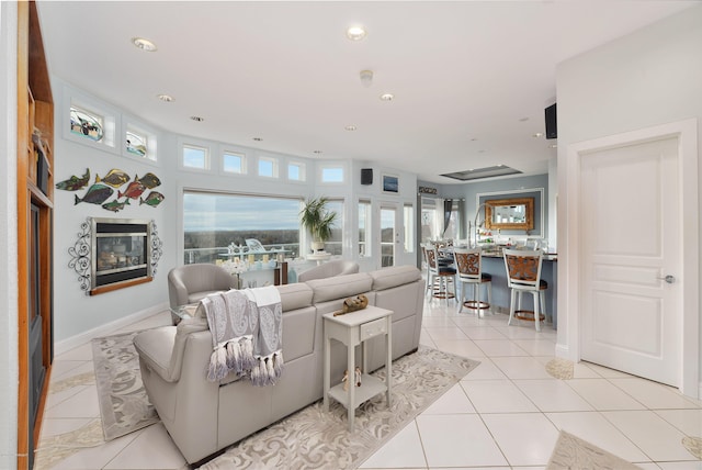 1240 Chinook Dr, Kenai, AK 99611 - living area featuring light tile patterned floors and recessed lighting
