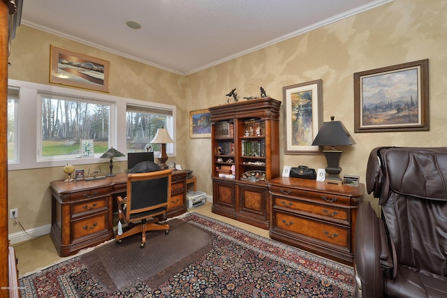 1240 Chinook Dr, Kenai, AK 99611 - office area featuring ornamental molding
