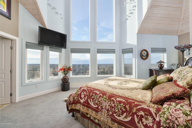 1240 Chinook Dr, Kenai, AK 99611 - carpeted bedroom with high vaulted ceiling