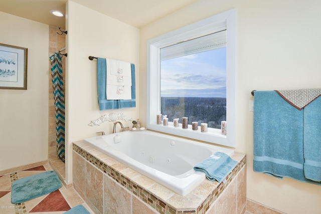1240 Chinook Dr, Kenai, AK 99611 - bathroom with a jetted tub and a tile shower