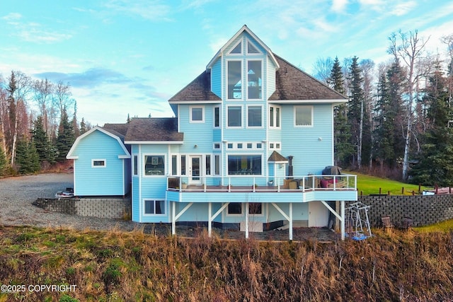 1240 Chinook Dr, Kenai, AK 99611 - back of property with roof with shingles and a deck