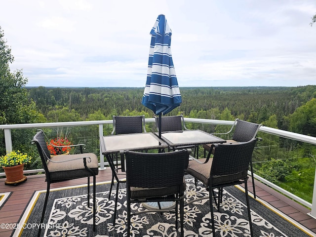 1240 Chinook Dr, Kenai, AK 99611 - wooden terrace featuring a forest view