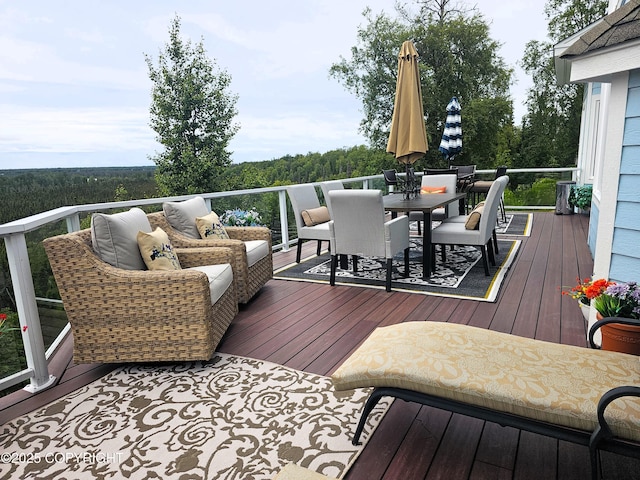 1240 Chinook Dr, Kenai, AK 99611 - wooden terrace with outdoor dining space