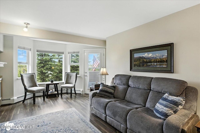 11351 Discovery View Dr # 106, Anchorage, AK 99515 - living room with wood finished floors and a baseboard heating unit