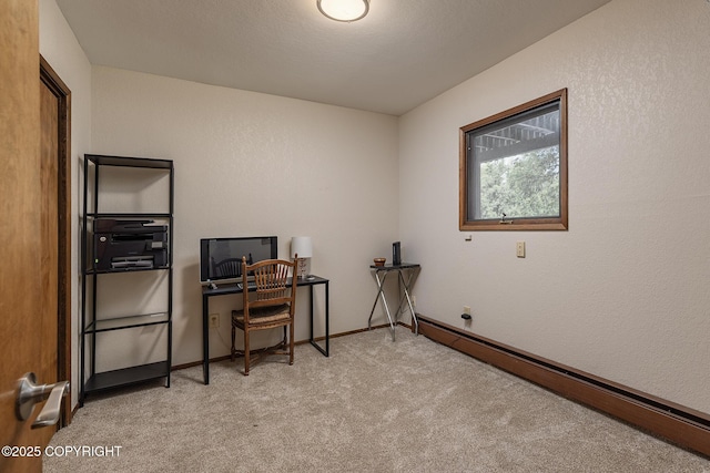 11851 Nebesna Dr, Anchorage, AK 99507 - office area with light carpet and a baseboard radiator