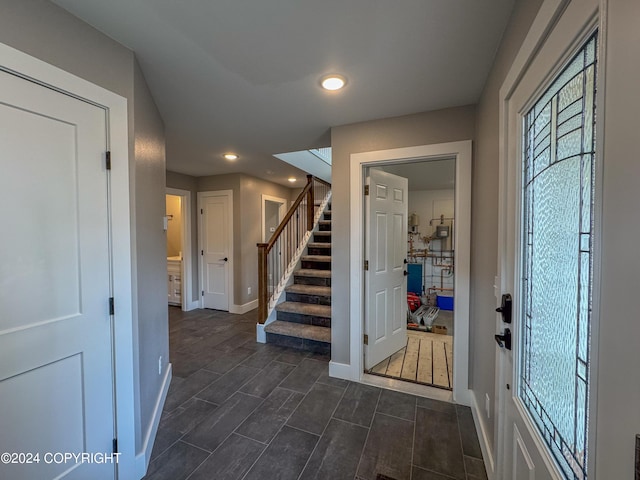 3715 Tajen Ln, Homer, AK 99603 - entrance foyer featuring stairway and recessed lighting
