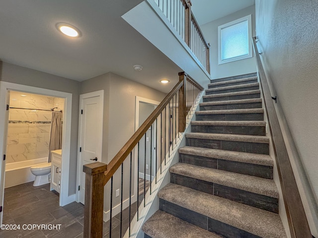 3715 Tajen Ln, Homer, AK 99603 - stairs featuring recessed lighting
