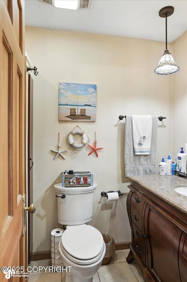 1801 Rebel Ridge Dr, Anchorage, AK 99504 - half bathroom featuring vanity and tile patterned floors