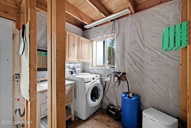 69222 S Parks Hwy, Willow, AK 99688 - laundry area with washer / clothes dryer and cabinet space