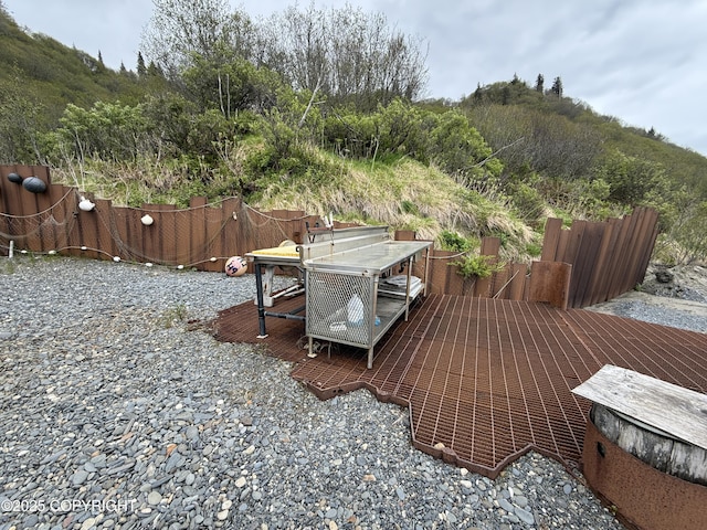 25646 Hawks Beach Rem SW, Anchor Point, AK 99556 - wooden terrace featuring outdoor dining space