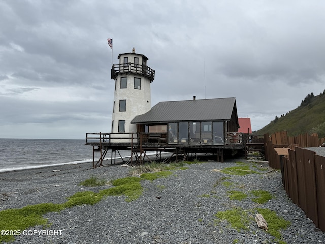 25646 Hawks Beach Rem SW, Anchor Point, AK 99556 - rear view of house featuring a water view and a metal roof