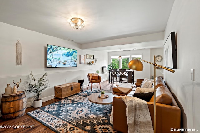 15250 Evergreen Ridge St, Anchorage, AK 99516 - living area with wood finished floors and baseboards