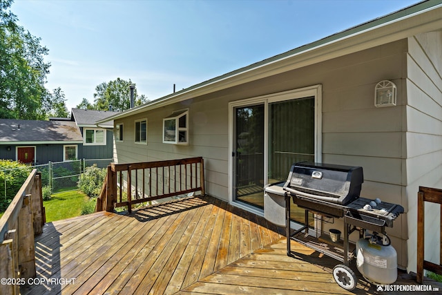 3217 Purdue St, Anchorage, AK 99508 - wooden terrace with area for grilling