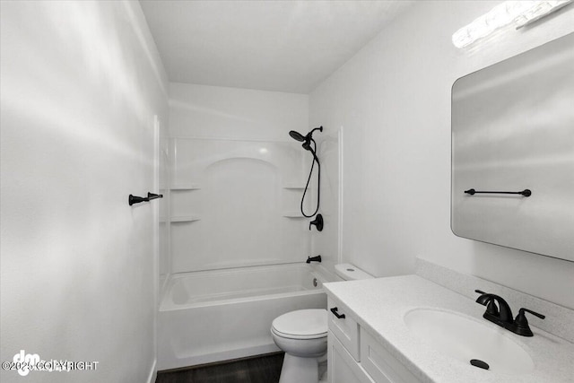 1928 Commodore Dr, Anchorage, AK 99507 - full bath featuring vanity, washtub / shower combination, and wood finished floors