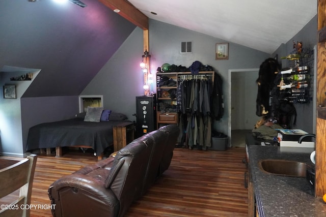 2600 Birch St, Seward, AK 99664 - bedroom with wood finished floors and lofted ceiling