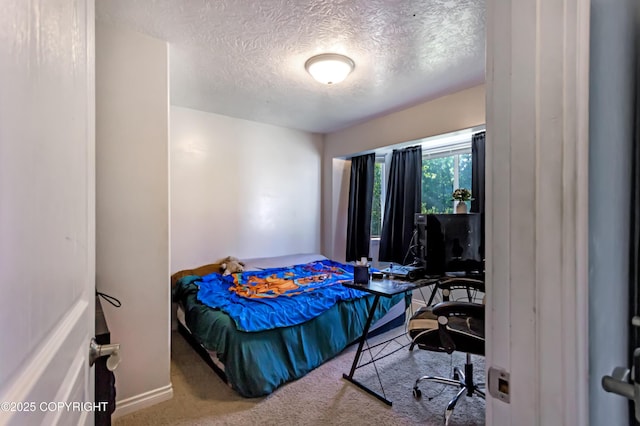 9700 E Strand Dr, Palmer, AK 99645 - carpeted bedroom with a textured ceiling and an office area