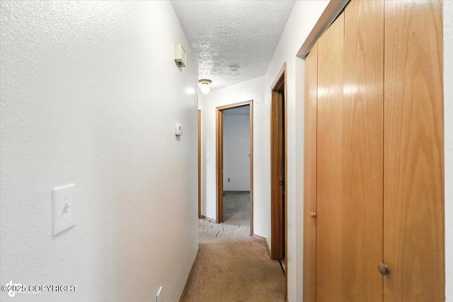 840 N Voss Cir, Wasilla, AK 99623 - hall featuring a textured ceiling and light carpet
