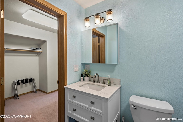 5170 Merle Cir, Anchorage, AK 99507 - half bathroom with vanity and a textured wall
