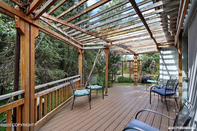 5170 Merle Cir, Anchorage, AK 99507 - wooden deck featuring a pergola
