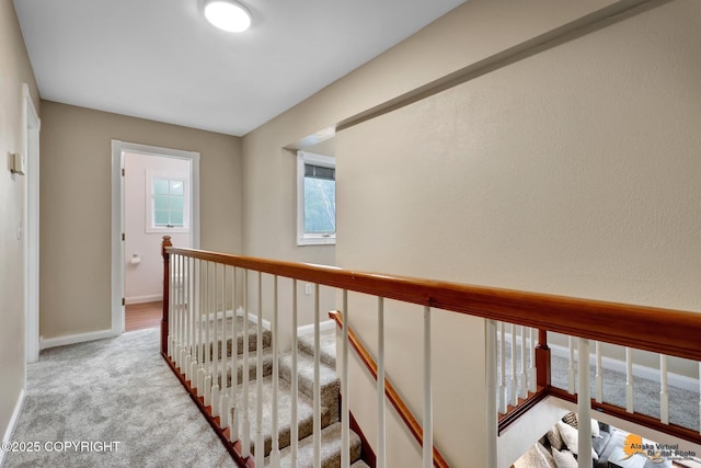 9601 Carlson Rd, Anchorage, AK 99507 - corridor with an upstairs landing and carpet flooring