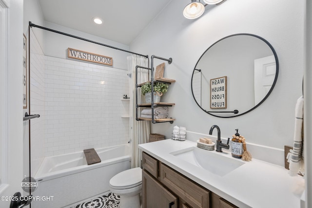 3200 E Woodruff Loop, Wasilla, AK 99654 - full bath featuring vanity, shower / bath combo, and tile patterned floors