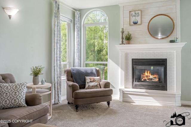 4228 E Serendipity Loop, Wasilla, AK 99654 - living room with carpet and a brick fireplace