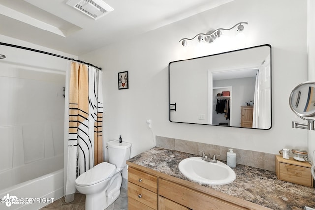196 W Fairview Ave, Homer, AK 99603 - bathroom with vanity, shower / bathtub combination with curtain, and tile patterned floors
