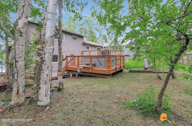 4023 Apollo Dr, Anchorage, AK 99504 - back of property featuring a wooden deck