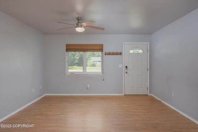 1250 Toolik Dr, North Pole, AK 99705 - foyer with ceiling fan and light wood-style floors