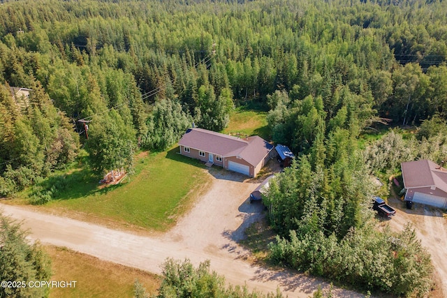 1250 Toolik Dr, North Pole, AK 99705 - aerial view of property and surrounding area with a heavily wooded area