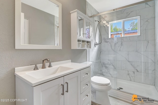8461 Greenhill Way, Anchorage, AK 99502 - bathroom with vanity and tiled shower