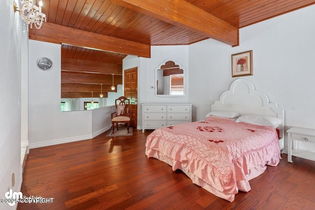 2107 Sorbus Way, Anchorage, AK 99508 - bedroom featuring a wooden ceiling with exposed beams and wood finished floors