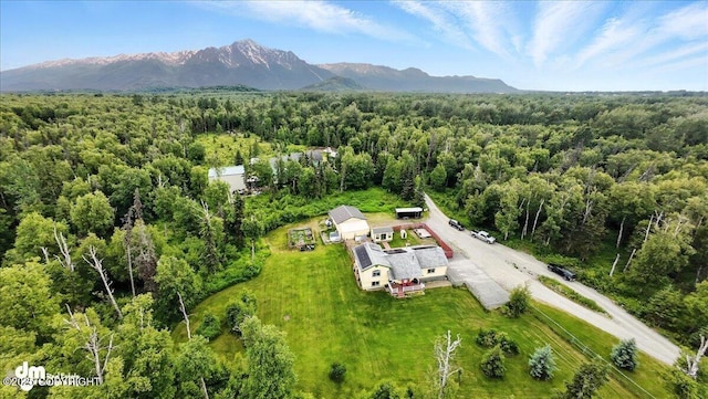 16720 E Maud Rd, Palmer, AK 99645 - aerial view of property and surrounding area with a forest and a mountainous background