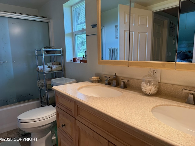 2008 Bickford Cir, Seldovia, AK 99663 - full bath with double vanity and bath / shower combo with glass door