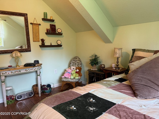 2008 Bickford Cir, Seldovia, AK 99663 - bedroom with lofted ceiling and wood finished floors