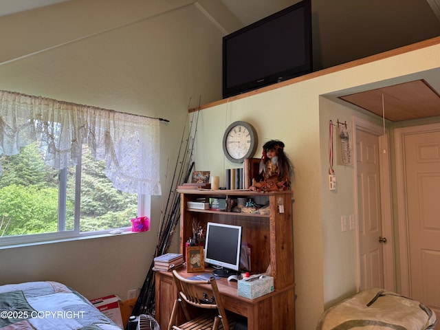 2008 Bickford Cir, Seldovia, AK 99663 - bedroom featuring attic access and an office area