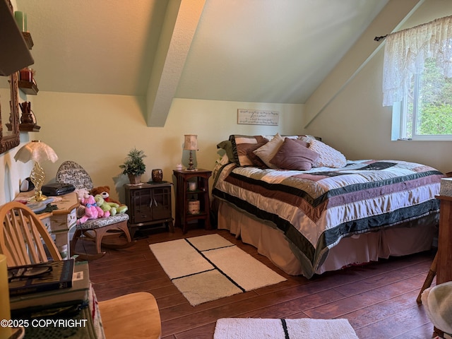 2008 Bickford Cir, Seldovia, AK 99663 - bedroom with lofted ceiling and hardwood / wood-style flooring