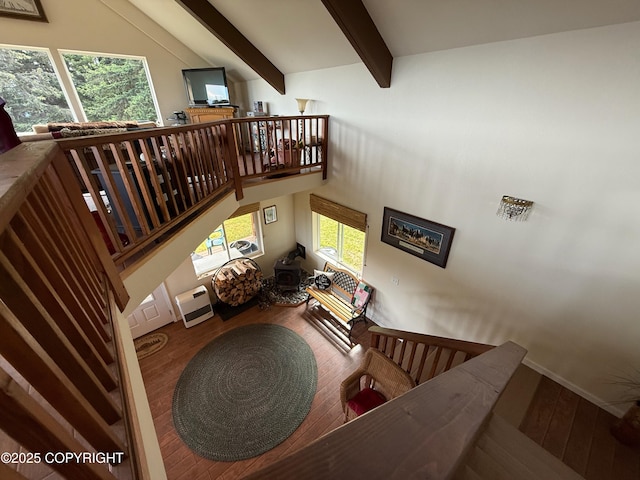 2008 Bickford Cir, Seldovia, AK 99663 - staircase featuring wood finished floors and heating unit