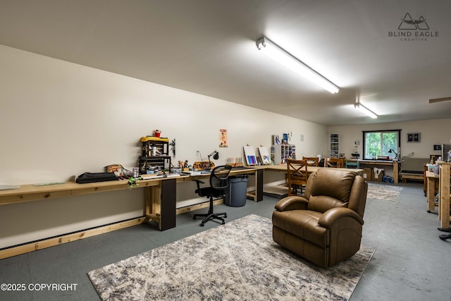 17237 E Smith Rd, Palmer, AK 99645 - home office featuring concrete floors